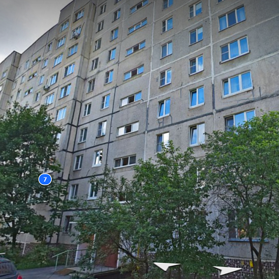 Двухкомнатная Квартира 50.1кв.м 2/10 панельного дома